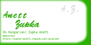 anett zupka business card